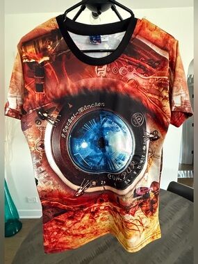 S.L. Fashions Men’s Graphic Tank Top – Blue, Red, Orange